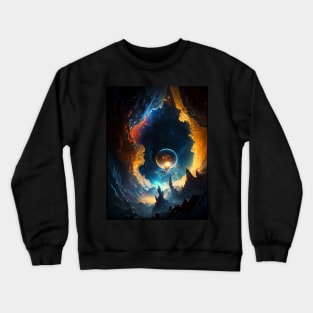 Cosmic Space Mountain Clouds Crewneck Sweatshirt